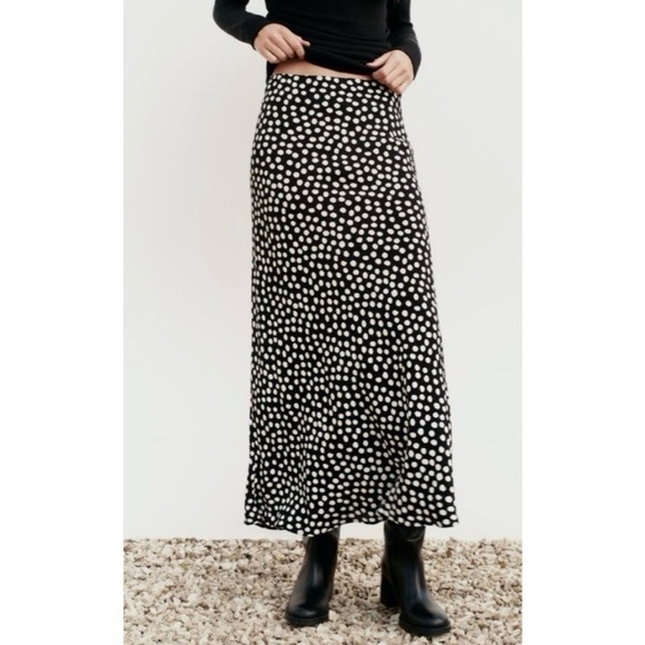 Zara NWT Polka Dot Midi Skirt - Picture 4 of 7
